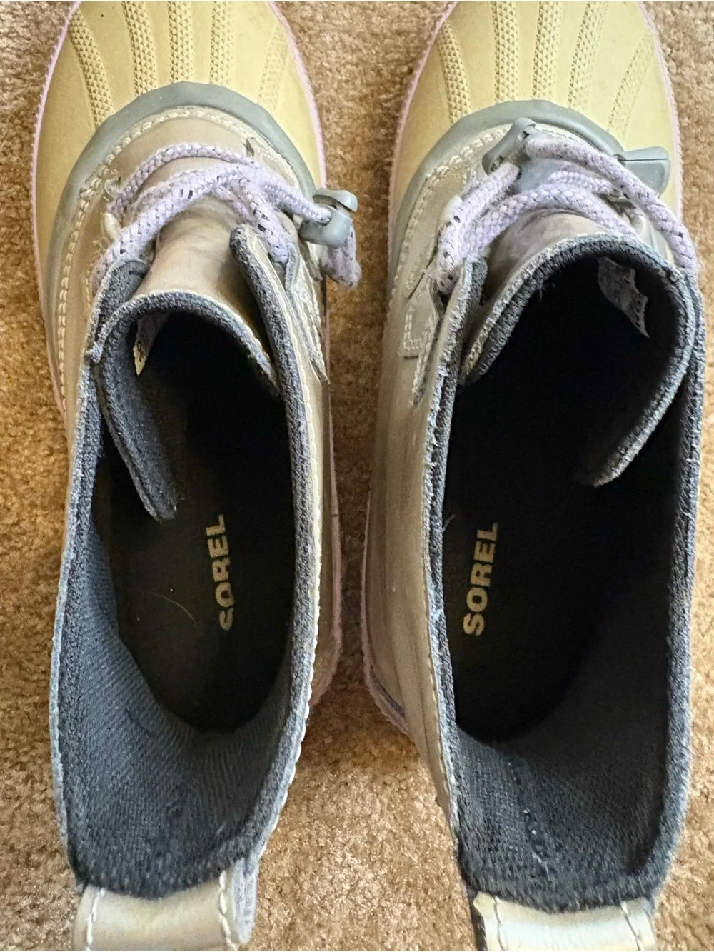 Sorel Kids Metallic Taupe, Beige & Light Pink Waterproof Boots
